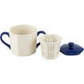 Ckdgb Twin Ear Hexagonal Ceramic Tea Cup with Slot Infuser and Lid Ivory 14 oz - Product view
