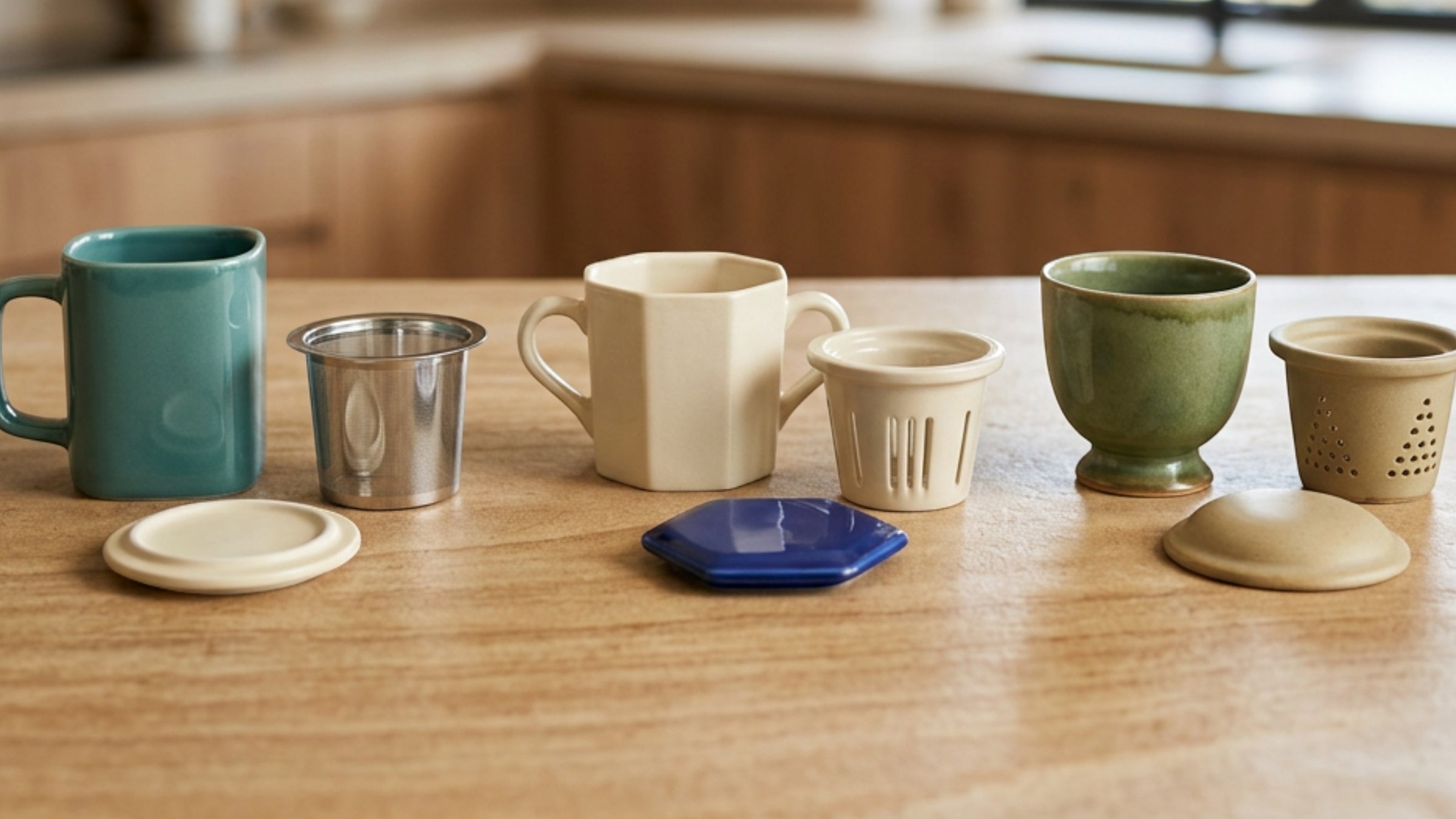 Ckdgb Ceramic Tea Cups with Infusers and Lids